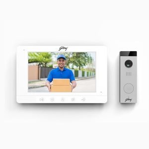 Godrej Security Solutions Solus 7” SeeThru 7 Pro Video Door Phone | Attractive 7" TFT Screen Display With Touch Button | 120° Wide Angle View | 800x480p Resolution | Coloured Night View | Inbuilt WIFI